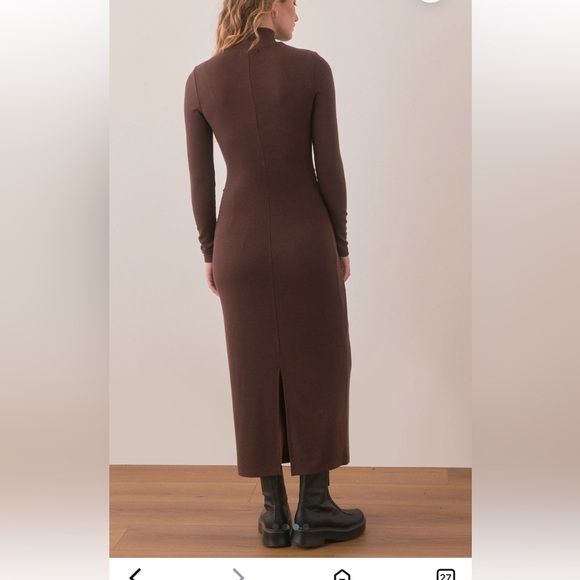 Lexi Rib Ruched Turtleneck Dress - Picture 2 of 5